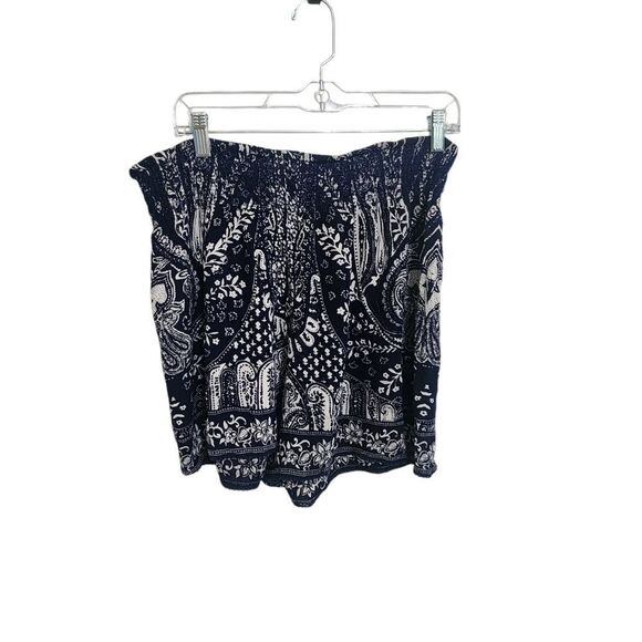 Bila shorts navy & white paisley print pull on beachy comfy XL - Picture 2 of 3